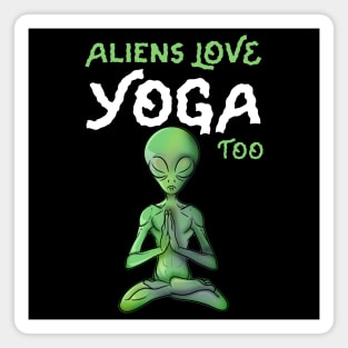 Cute Yoga Alien Magnet